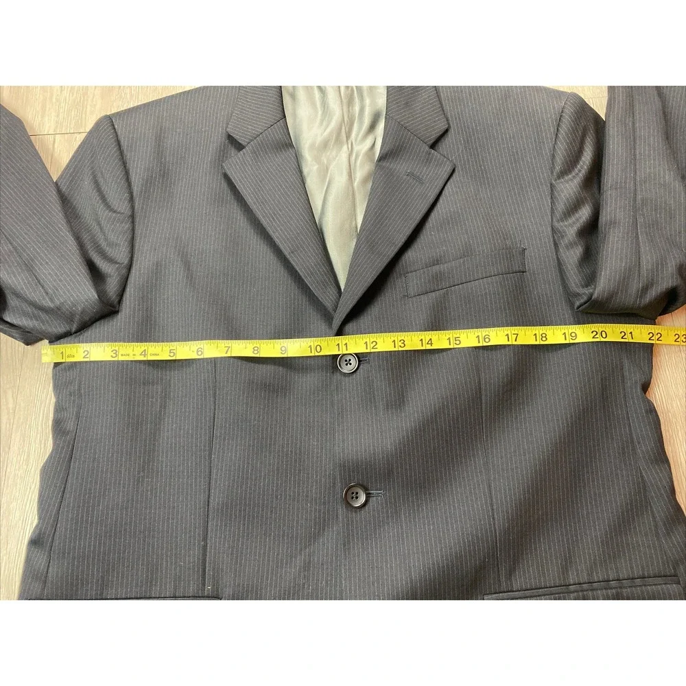 Banana Republic Suit‎ Jacket Sport Coat Blazer Wool 3 Button Black Stripe 42S